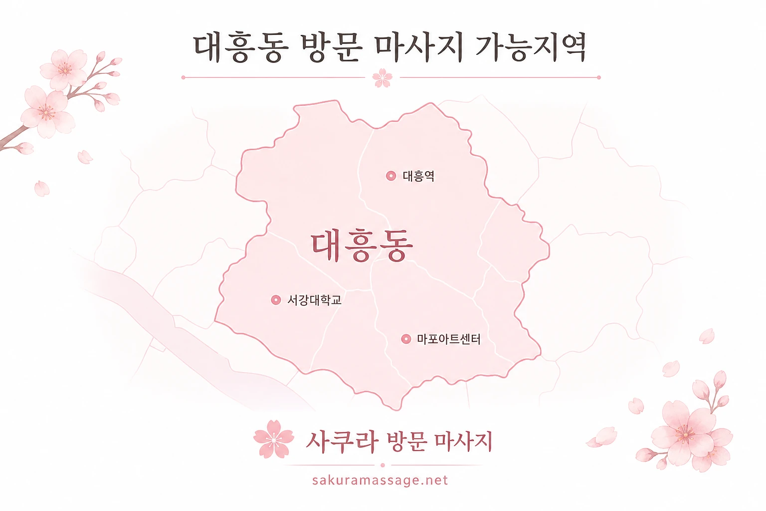 대흥동 출장 마사지 가능지역 지도