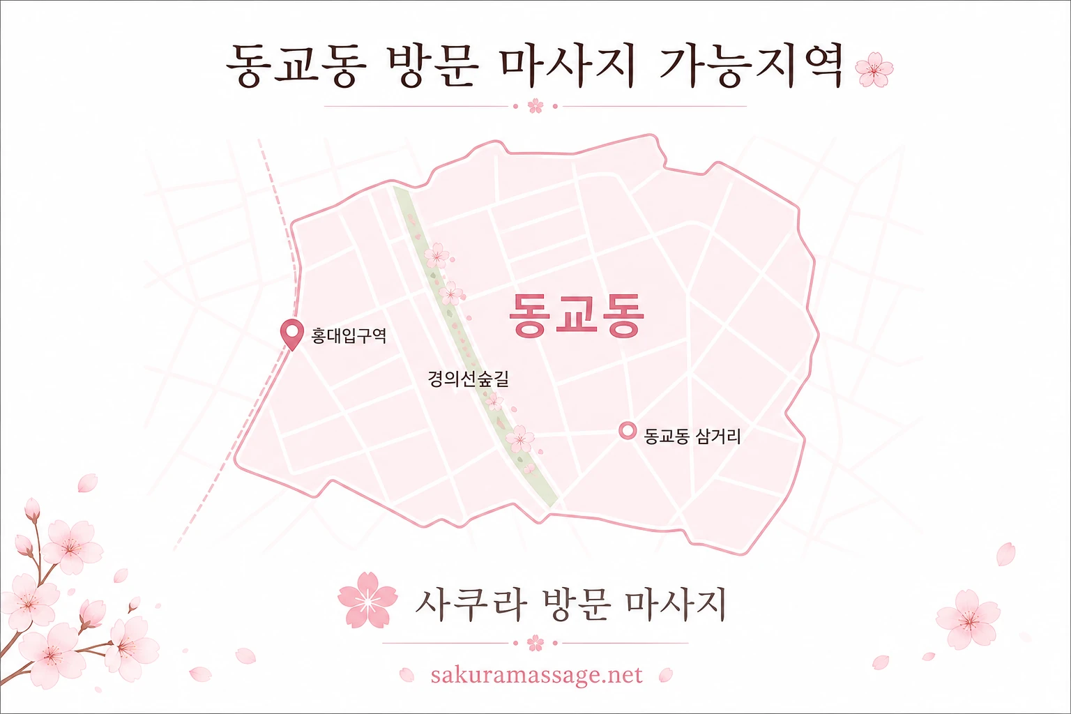 동교동 출장 마사지 가능지역 지도