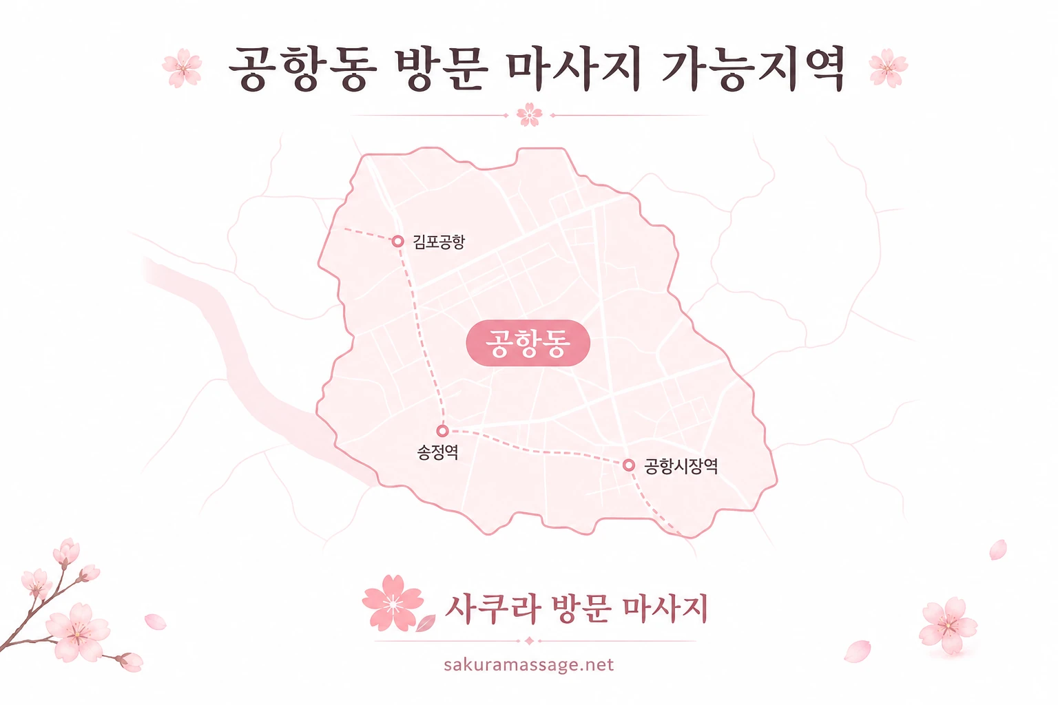 공항동 출장 마사지 가능지역 지도