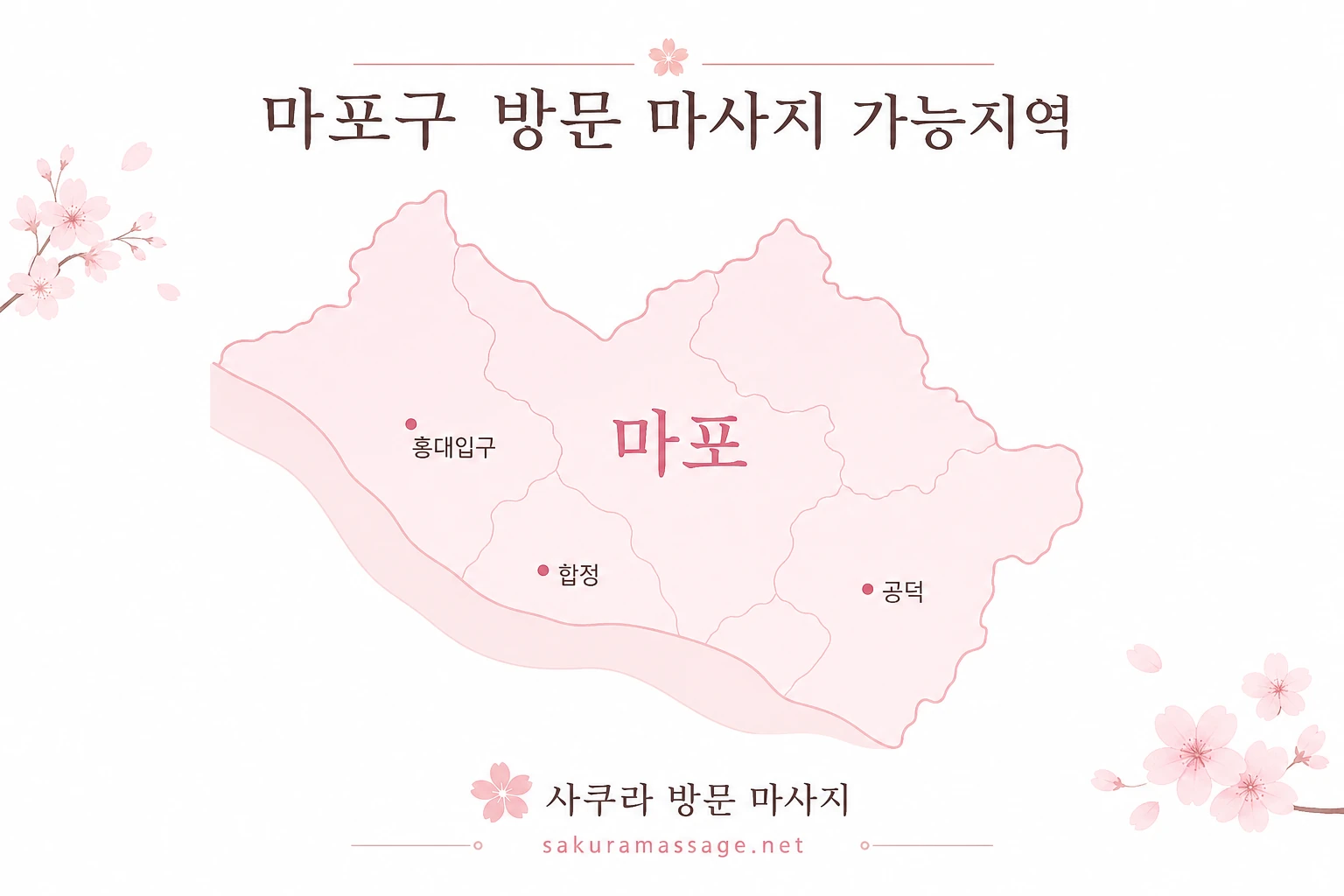 마포 출장 마사지 가능지역 지도