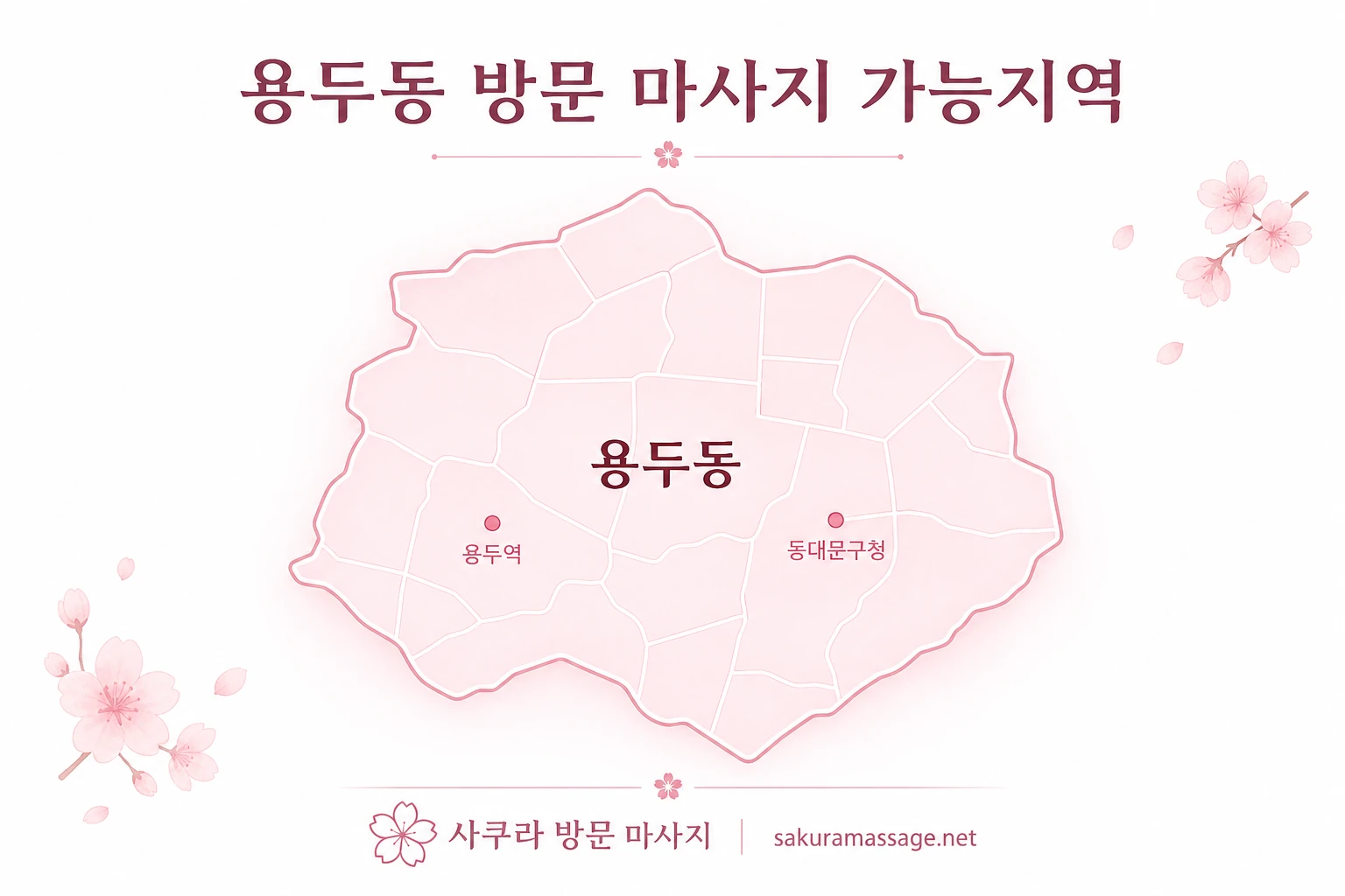 용두동 출장 마사지 가능지역 지도